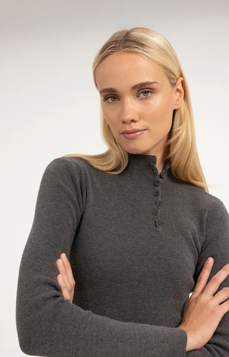 yaya-ribbed-turtleneck-sweater-with-button-detail-01-000660-610-93900-grijs-2 YAYA-Ribbed Turtleneck Sweater with Button Detail-01-000660-610-93900-GRIJS