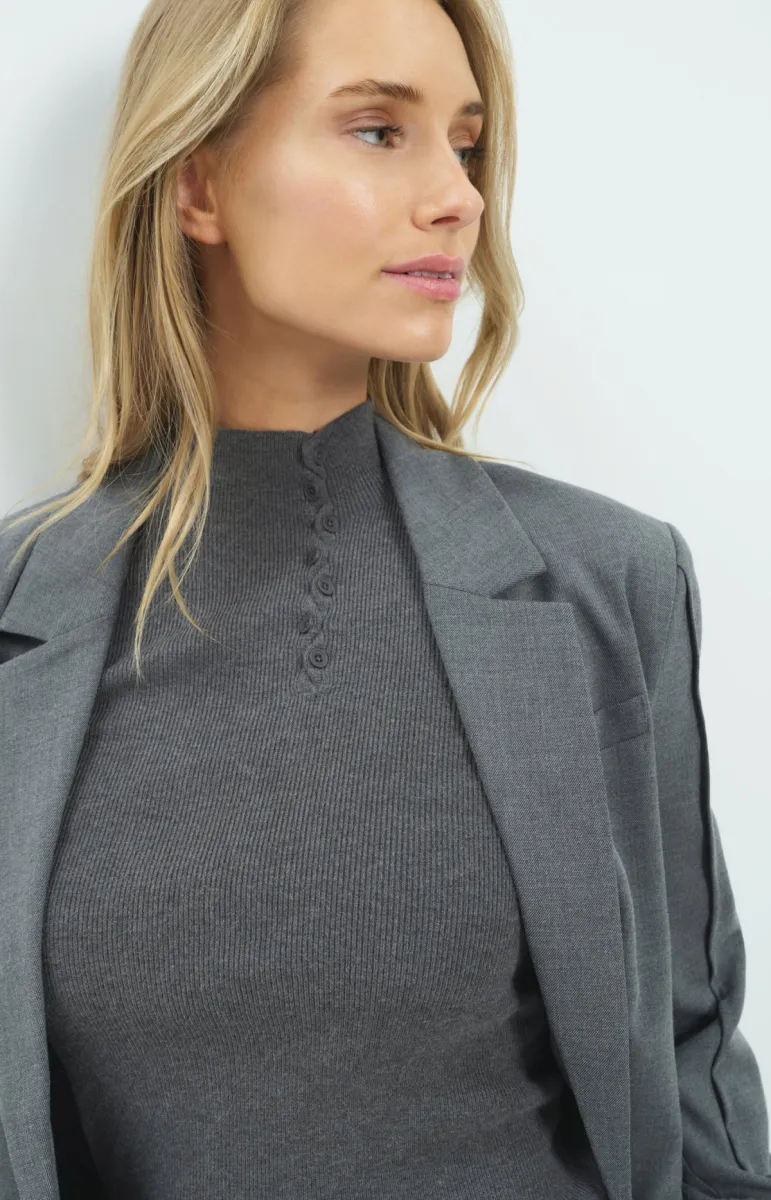 yaya-ribbed-turtleneck-sweater-with-button-detail-01-000660-610-93900-grijs-3 YAYA-Ribbed Turtleneck Sweater with Button Detail-01-000660-610-93900-GRIJS