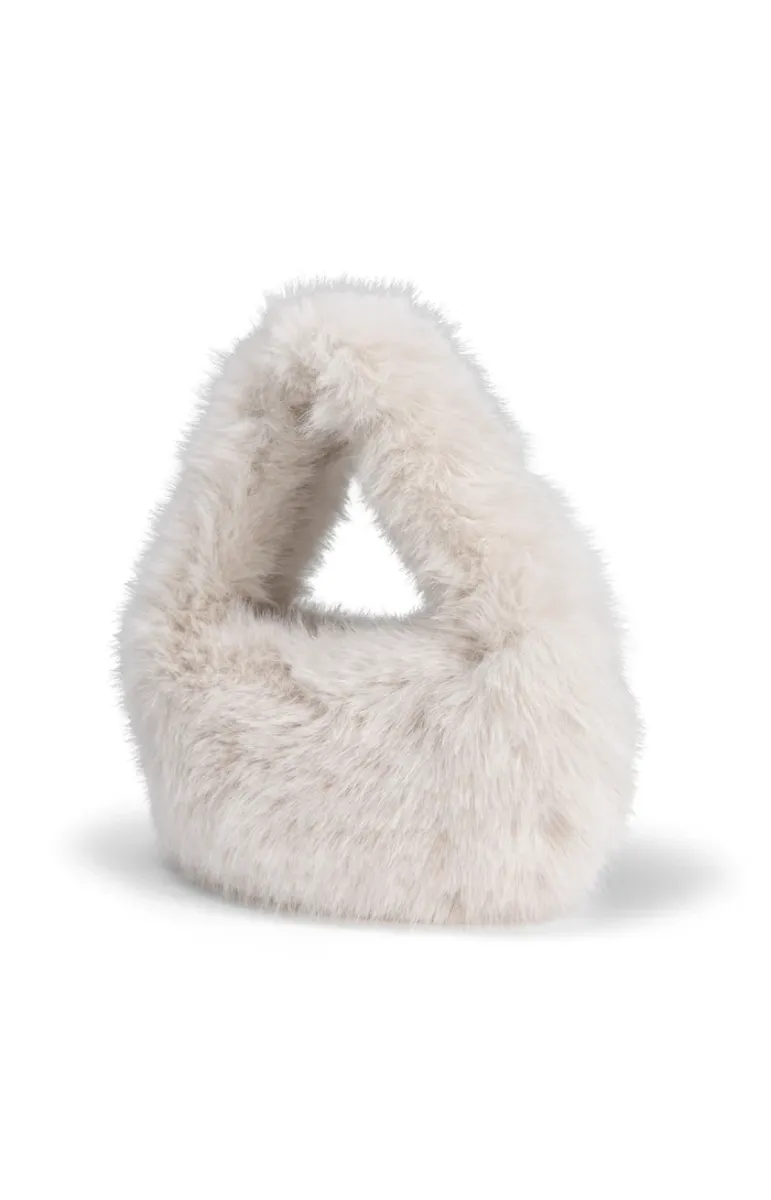 YAYA-Small Round Faux Fur Bag-03-009134-610-61103-OFF WHITE