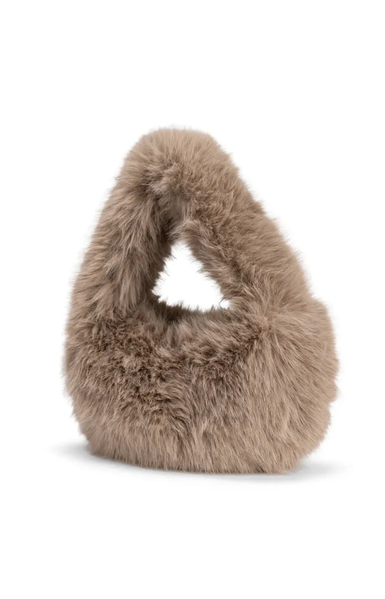 YAYA-Small Round Faux Fur Bag-03-009134-610-81018-BRUIN